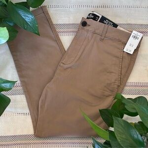 NEW Hollister Women’s Epic Flex Slim Straight Chino Khaki Tan Mid-Rise Pants